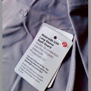 NWT Lululemon Waterside LS Rash Guard XL UVP fitted Thumbhole Lavender RARE